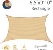 AXT SHADE 6.5' x 9'10 Rectangle Sun Shade Sail UV Block for Outdoor Patio Garden Backyard Lawn, Sand