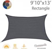 AXT SHADE 9'10 x 13' Rectangle Sun Shade Sail UV Block for Outdoor Patio Garden Backyard Lawn, Graphite
