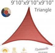 AXT SHADE 9'10'' x 9'10'' x 9'10'' Triangle Sun Shade Sail UV Block for Outdoor Patio Garden Backyard Lawn, Terra