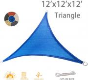 AXT SHADE 12' x 12' x 12' Triangle Sun Shade Sail UV Block for Outdoor Patio Garden Backyard Lawn, Blue